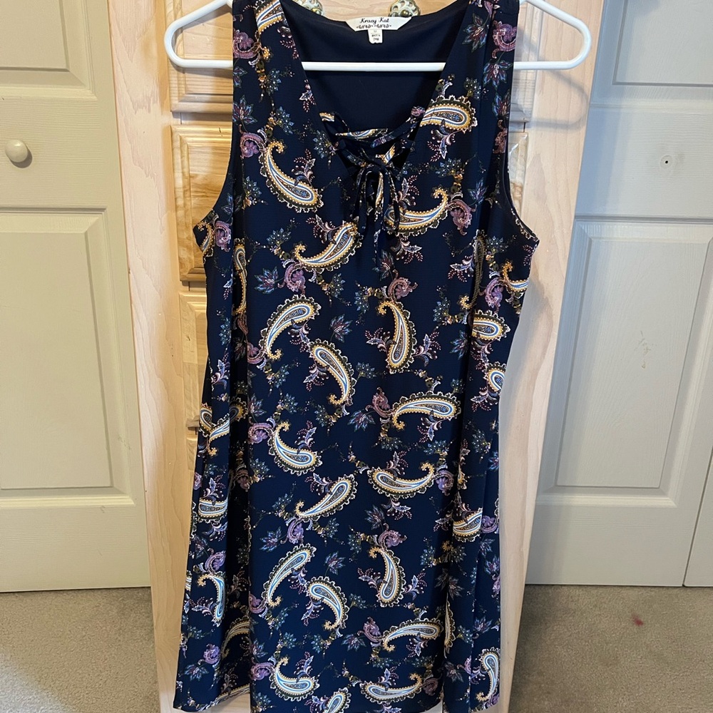 Krazy Kat Navy Paisley Mini Dress